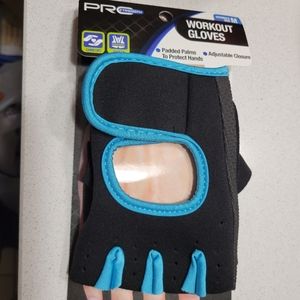 Sport Workout Gloves padded fingerless glove adjustable NWT